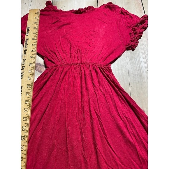 Women's Voll Red Ruffle short sleeve dress. Size Small - Picture 6 of 6